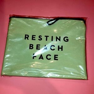Milly resting beach face swimsuit bag mint zipper